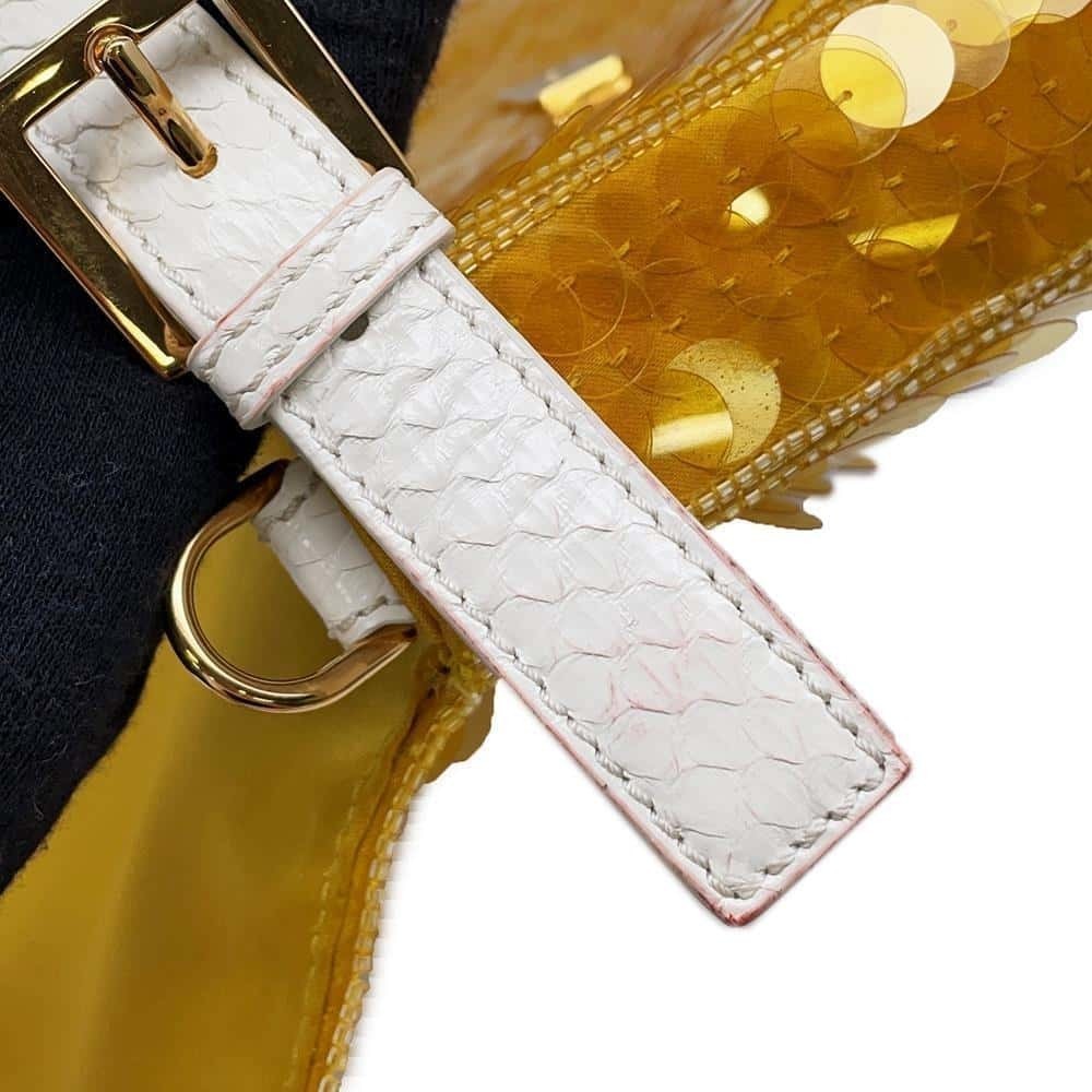 Fendi Baguette Sequin Satin Python Shoulder Bag W… - image 7